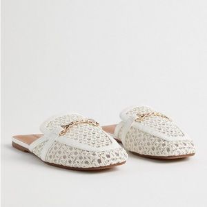 Woven mule with gold horse bit detail